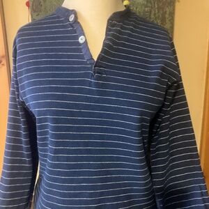 Vintage Duofold Wool Blend Two-Layer Henley Blue Stripe (Men’s M)